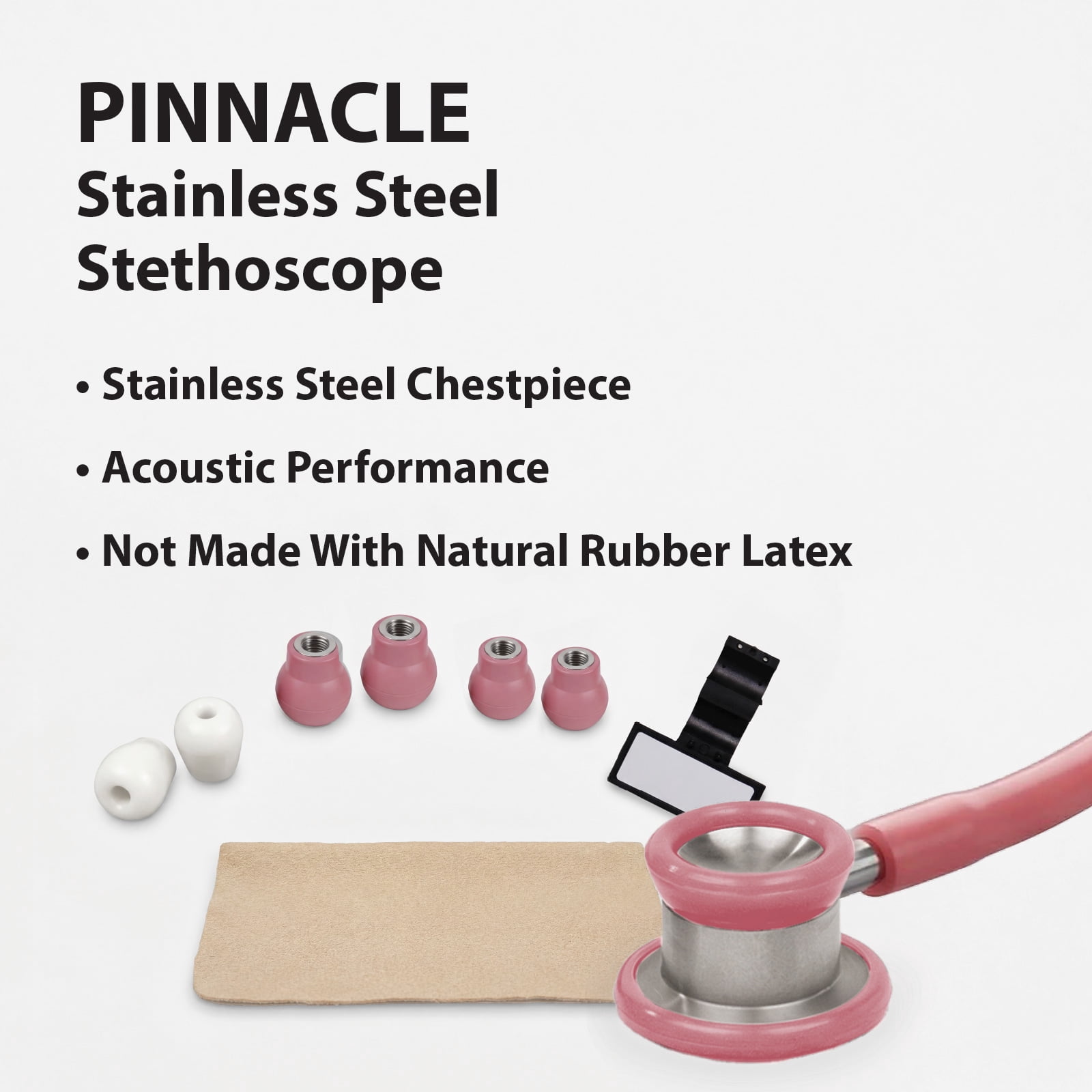 Veridian 05-10710 Pinnacle Series Stainless Steel Infant Stethoscope, Pink