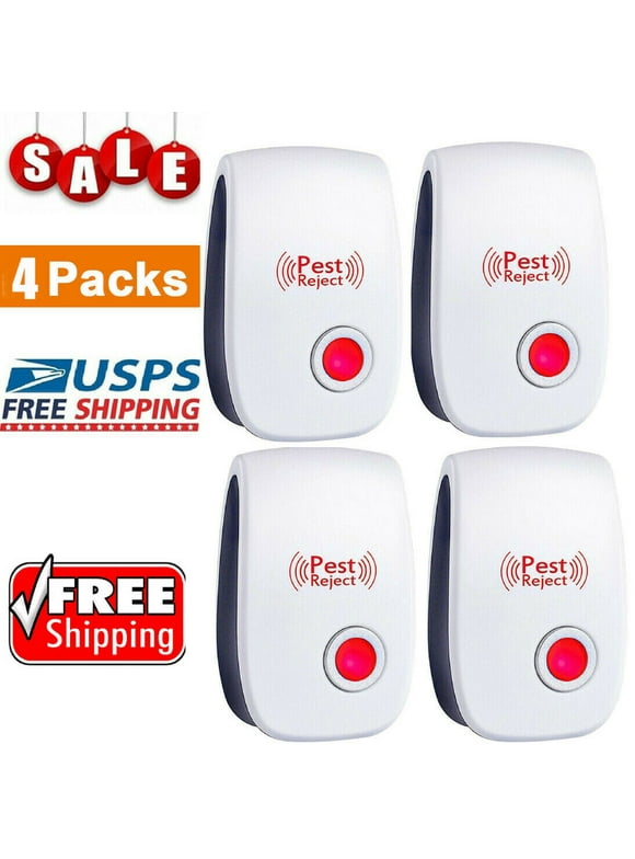 4-Pack Ultrasonic Pest Repeller Control Electronic Repellent Mice Rat Reject