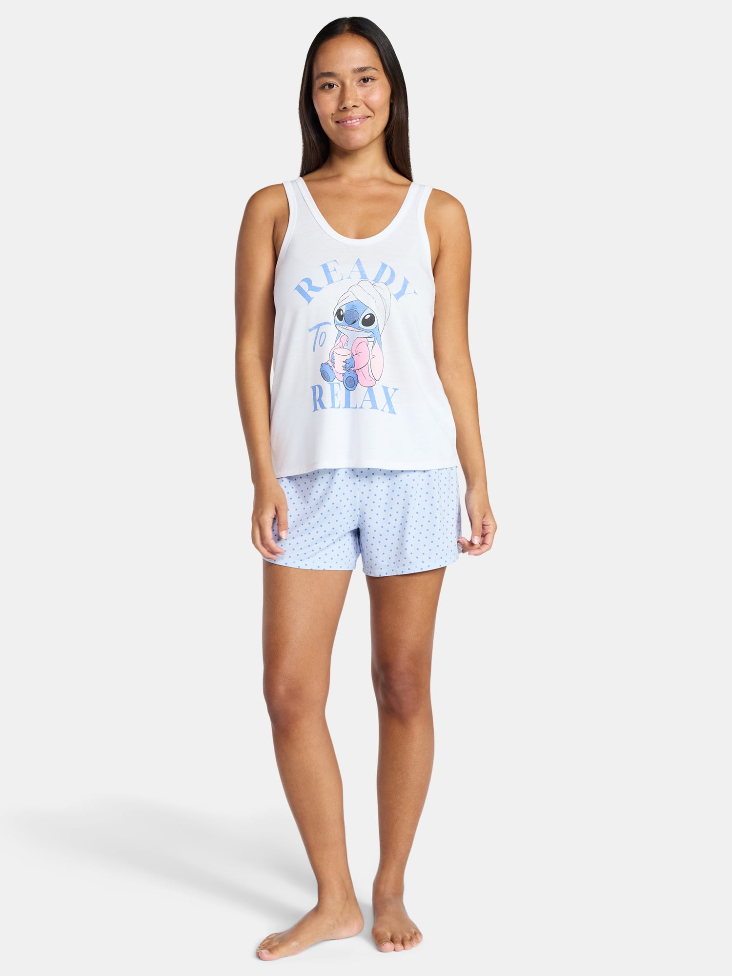 Disney Stitch Women's and Women's Plus Tank Top and Shorts Pajama Set, 2-Piece, Sizes XS-3X