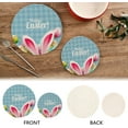 thumbnail image 4 of GZHJMY Easter Colorful Eggs Cute Bunny Spring Daisy Flowers Trivet Pot Holder, Round Woven Potholders Set 2PCS-Braided - Coasters - Table Mats 274 for Kitchen Pans Bowl Teapot, 4 of 7
