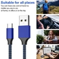 thumbnail image 5 of 5 Pack 3FT 6FT 10FT Type C Charger Cord USB C Cable Nylon Braided 3A Fast Charging Cable for Samsung Galaxy S23 S22 S21 S20 S10 S9 S8, LG, Moto-Blue, 5 of 6