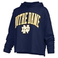 thumbnail image 2 of Women's Pressbox  Navy Notre Dame Fighting Irish Nelson Arch Over Logo Long Sleeve Hooded Slub T-Shirt, 2 of 3
