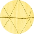 thumbnail image 1 of Ahgly Company Indoor Round Solid Yellow Modern Area Rugs, 4' Round, 1 of 4