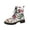 White, variant on Embroidered Floral Combat Boots Music Festival Outfits, Lace Up Leather Booties Country Concert Wear, Comfortable Lug Sole Shoes Autumn Casual Strolling,Street Style Trend, White 6.5