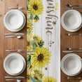 thumbnail image 4 of Table Runner 72 Inches Long for Kitchen Dining, Sunflowers Dresser Scarf Farmhouse, Dining Table Decorations for Wedding/Parties, Country Spring Botanical Flowers Bee Wooden 18 x 72 In, 4 of 8