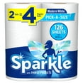 Sparkle PickASize Paper Towels, White, 2 Double Rolls = 4 Regular