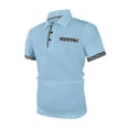 thumbnail image 4 of SGFCWSX Mens Polo Shirts Short Sleeve Woven Slim Fit Paisley Pattern Casual Golf Shirts for Men Light Blue Size M, 4 of 5