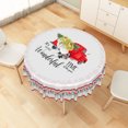 thumbnail image 6 of Duangreer Red Christmas Tablecloth Round 70 Xmas Tree Truck Print, Table Cloth Circle Washable Waterproof for Holiday Party Kitchen Dining Outdoor Decor, 6 of 6