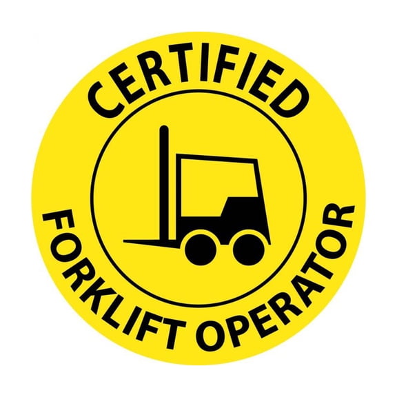 NMC Signs Hh67, Certified Forklift Operator Hard Hat Label, 2 X 2, Pressure Sensitive Vinyl .002
