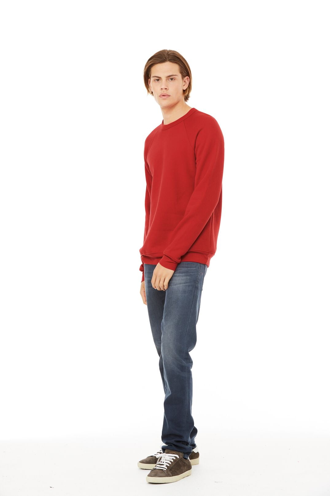 BELLA+CANVAS Adult Crew Neck Personalized Sweatshirt, Create your own Designs, Red, Medium, Unisex