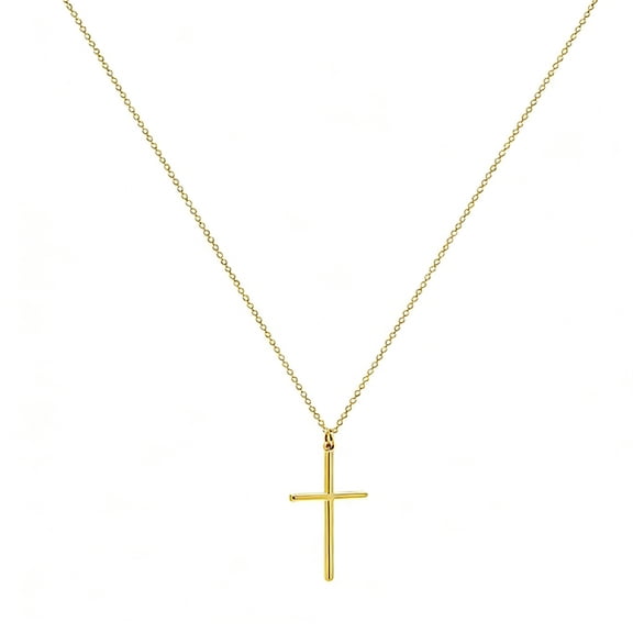 Januofit Gold Cross Necklace for Women - Dainty 14K Gold Plated Cross Necklace Layered Beaded Infinity CZ Holy Mary Medal Pendant Necklaces for Women Trendy Faith Jewelry First Communion Gifts
