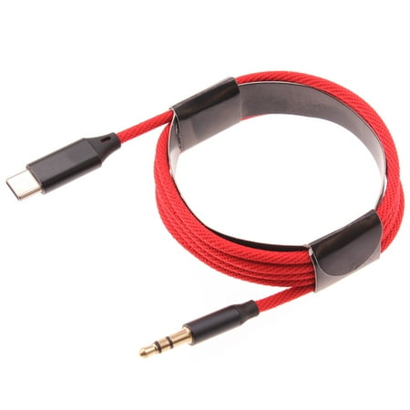 Audio Cord USB-C to 3.5mm Aux Cable Car Stereo Aux-in Adapter Speaker Jack Wire Braided for Samsung Galaxy Tab S5e 10.5 S4 10.5 S8 Plus S10 Plus Z Fold 2 XCover FieldPro S20 Ultra S6 Lite 10.4