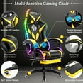 thumbnail image 3 of Hoffree RGB LED Lights Gaming Chair Racing Style Office Chair Height Adjustable Massage Lumbar Swivel Rocker Recliner High Back Computer Desk Chair with Footrest Esports Chair, 400lbs Load, 3 of 8