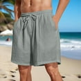thumbnail image 1 of Admvng Mens Shorts Solid Color Holiday Breathable Elastic Waist Shorts with Pockets S-3XL, 1 of 7