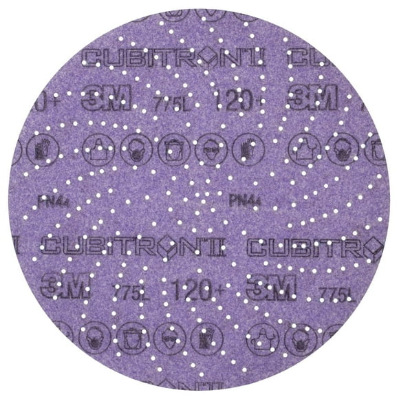 Disque de Ponçage Cubitron II Hookit 64264 de 3M 775L, 5 en 180+ Grains, Oxyde d'Aluminium, Support de Film, 5 Pouces (Lot de 50)