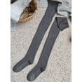 thumbnail image 5 of Deago Women Thigh High Socks Extra Long Over the Knee Socks Knit Warm Boot Stockings Leg Warmers (Gray), 5 of 8