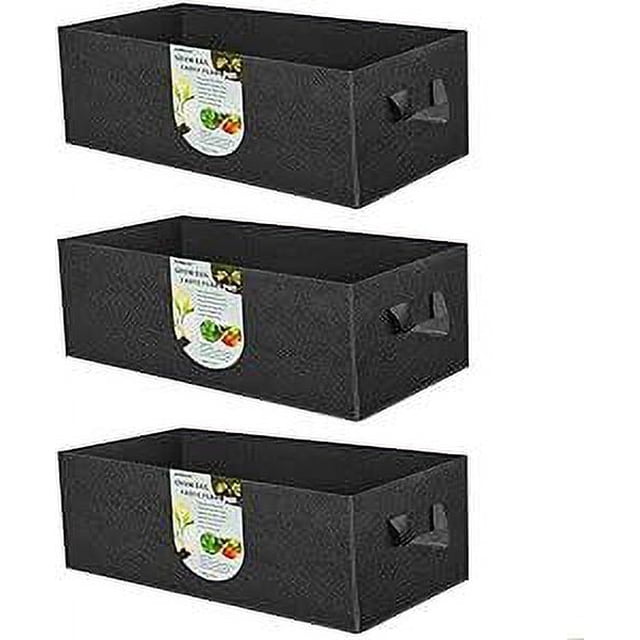 Bolsa de plantación de fieltro rectangular Vevor 3 piezas negra 50*30*20 cm