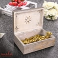 thumbnail image 5 of Mela Artisans Rustic Storage Box with Hinged Lid - Serena, Whitewash, Large | 9” x 6” x 3.5”, 5 of 7