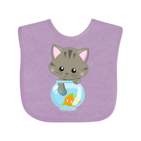 

Inktastic Cute Cat Little Cat Kitty Kitten Fish Bowl Girls Baby Bib