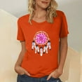 thumbnail image 2 of Dadaria T-Shirt Orange pour Femmes Manches Courtes Col Rond Attrape-Rêves d'Été TG, 2 of 5