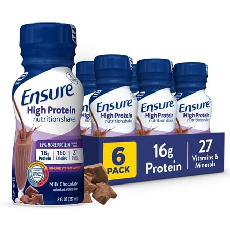 Ensure High Protein Nutrition Shake, Milk Chocolate, 8 fl oz, 6 Count