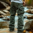 thumbnail image 2 of DODADAWANJ Men's Corduroy Loose Fit Cargo Pants with Multi Big Pockets Elastic Waist Jogging Pants Big and Tall Lightweight Sport Pants for Outdoor Camping Workout, 2 of 4