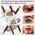 thumbnail image 4 of Makeup Brushes Duo End Foundation Powder Buffer and Contour Brush Synthetic Cosmetic Tools 5Pcs (Blue), 4 of 8