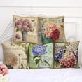 thumbnail image 5 of Ryan&nbsp; Linen Blend Classical Flowers Print Cushion Cover Vintage Floral Throw Pillow Covers Pillowslip Square Decorative Pillowcase 18x18 Inches, 5 of 5