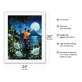 thumbnail image 2 of Island Honeymoon - Couple Moonlight Queen of the Night - Waikiki Beach Honolulu - From an Original Color Painting by Warren Rapozo - Fine Art Rolled Canvas Print 20in x 26in, 2 of 4