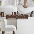 thumbnail image 4 of Velvet Vanity Chair with Back, Tufted Upholstered Vanity Stool with Solid Wood Legs, Mid Century Small Makeup Chair for Vanity, Accent Chair for Bedroom, Living Room, White, 4 of 6