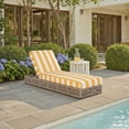 thumbnail image 2 of Safavieh Gillian Steel Outdoor Lounge Chairs, Heather Tan/Yellow Stripe, 2 of 15