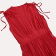 thumbnail image 6 of Sngxgn Women Sleeveless Deep V Neck Loose Plain Long Maxi Casual Dress(Red,XL), 6 of 8
