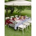 thumbnail image 3 of Outdoor Tablecloth with Umbrella Hole and Zipper, Red Black PlaidChristmas Snowman Rectangle Table Cloth 60x120 Inch Waterproof Tablecloth, Winter Xmas Tree Snowflakes Picnic Table Cover for Patio, 3 of 7