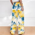 thumbnail image 4 of Gamivast Plus Size Wide Leg Pants For Women Floral Sunflower Print Dstring Palazzo Pants Summer Boho Beach Pants Loose Flowy Vacation High Waist Wear, 4 of 4