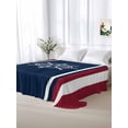 thumbnail image 5 of Navy Blue Red Stripe King Size Flat Sheet, Wrinkleproof & Fadeproof Cooling Flat Bed Sheet Only, Coastal Nautical Rudder Farmhouse Breathable Soft Bedding Top Sheets 105 x 98 Inches, 5 of 8