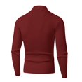 thumbnail image 3 of COMVALUE Mens Mock Neck Ribbed Knit Sweater Long Sleeve Slim Fit Casual Pullover For Daily Wear, 3 of 4