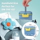 thumbnail image 5 of Dispensador de fórmula para bebés para viajes, contenedores portátiles de fórmula de leche en polvo para llevar, contenedores de bocadillos de frutas dulces con cuchara y tenedor (360 ml, azul) TUNC Sencillez, 5 of 5