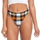 thumbnail image 1 of Fotbe Orange Plaid Tanga Sin Costuras para Mujer con Estampado – Panties Invisibles, Transpirables y Cómodos para Uso Diario-Large, 1 of 6