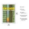 thumbnail image 2 of Chicago USA - Lake Shore Drive Mies Buildings Twin Towers - United Air Lines - Vintage Airline Travel Poster by Stan Galli c.1955 - Fine Art Matte Paper Print (Unframed) 30x44in, 2 of 4