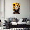 thumbnail image 2 of ZHONGYUTONG African American Wall Art Black Girl Canvas Yellow Sunflower and Black Woman Painting Picture for Bedroom Decor Framed (12.00" x 18.00"), 2 of 5