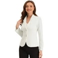 thumbnail image 1 of ChaqueDe Traje De ChaqueElástiCon Cuello De SolaPaOficiDe Trabajo PaMujer Blanco XS, 1 of 6