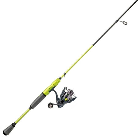 Lew's MACH 2 Mobile Spinning Reel and Fishing Rod Combo 6-Foot 6-Inch 2-Piece IM8 Graphite Rod Medium Power with Fast Action Size 200 Reel 6.2:1 Gear Ratio Mobile Carry Case Green/Black/Gray