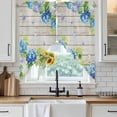 thumbnail image 6 of Blue Hydrangea Swag Valances for Windows 2 Pack, Kitchen Window Curtains 36 Inch Length, Rustic Wooden Butterfly Spring Floral Privacy Swag Curtains for Living Room/Bathroom with Rod Pocket 36"x36", 6 of 8