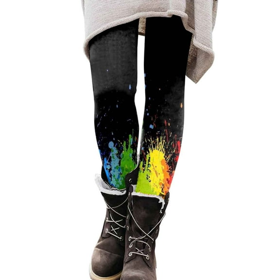 KDFJPTH Womens Leggings Print High Waist Casual Ankle Slim-Leg Leggings