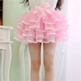 thumbnail image 3 of Pleated Skirt for Girls Bowknot Ruffle Soild Color Print Tulle Tiered Princess Party Layered Kids Dress(150 6-8 Years,Pink), 3 of 6