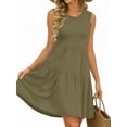 thumbnail image 3 of UVN Summer Tank Dresses for Women Crew Neck Flowy Midi Ladies Beach Dresses Casual Sleeveless Sundresses with Pockets, 3 of 10
