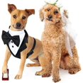 thumbnail image 3 of Dog Tuxedo Bandana, Black Bow Tie Dog Harness, Adjustable Dog Tuxedo compatiblemal Dog Harnesses Engagement Birthday Costumes _ Newway, 3 of 5