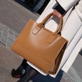 thumbnail image 3 of Genuine Leather Cowhide Tote Bag, Women's Smooth Leather Shoulder Crossbody Purse, 3 of 10