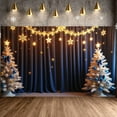 thumbnail image 3 of Starry Design Christmas Banner Blue Gold Decor Holiday Display Shiny Stars Golden Balls Xmas Backdrop for Christmas Party Indoor Celebration Festive Photo Shoot, 3 of 9