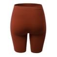 thumbnail image 3 of A2Y Women's Lightweight Mid Length Fitness Workout Seamless Ribbed Biker Shorts Rust 1X2X, 3 of 5